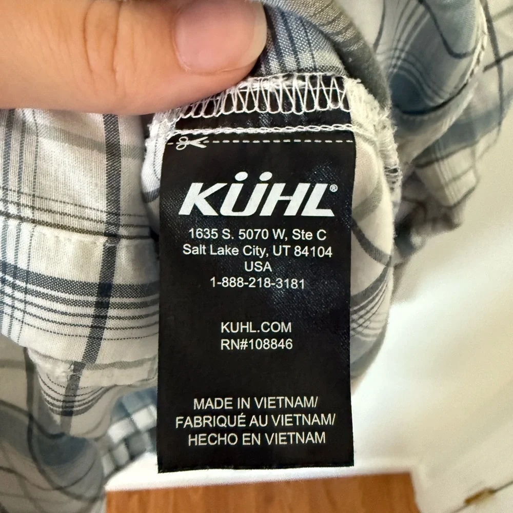 Kuhl Hadley Women’s Plaid Button Down, Blue White, Size Medium - Picture 8 of 15